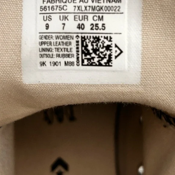 Converse Women's Leather High Top Sneakers Size 9 - Picture 6 of 12